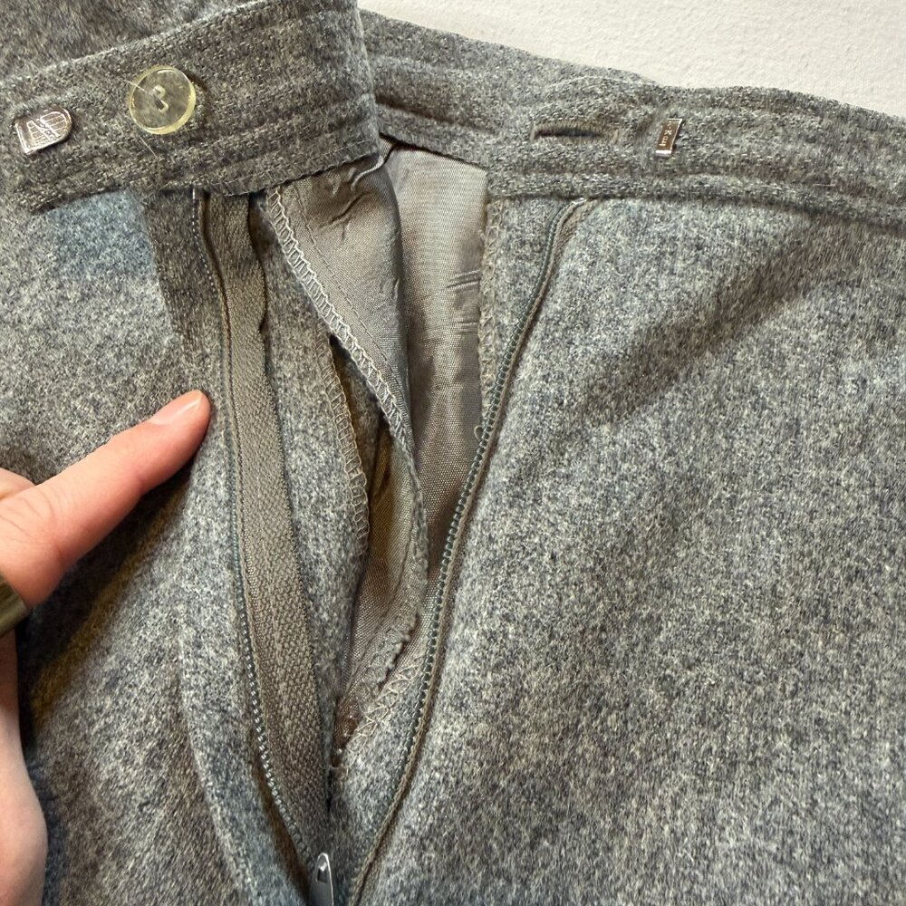 Vintage 100%‎ Pure Wool Country Suburbans Grey Dress Pants Size 16 - Picture 6 of 14